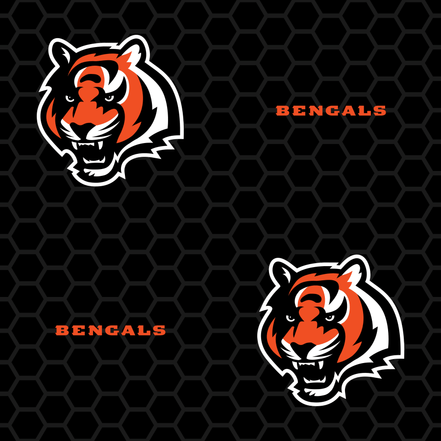 900x900 Cincinnati Bengals: Logo Pattern (Black) - Officially Licensed