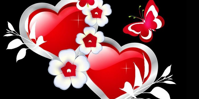 1080x1920 Red & white hearts & butterflies | Heart wallpaper, Valentines