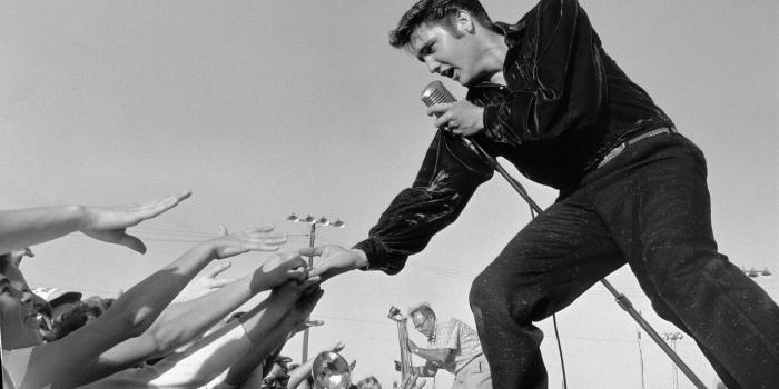 1332x850 Wallpaper scene, concert, microphone, the audience, elvis presley