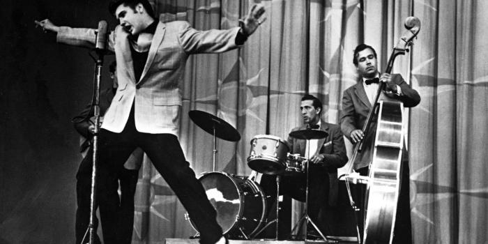 1332x850 Wallpaper scene, concert, microphone, drums, elvis presley, bass