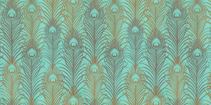 1000x1000 Peacock by Matthew Williamson - Antique Gold / Jade - Wallpaper