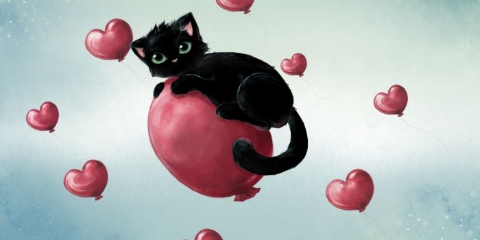 1920x1080 Cats hearts cat art love wallpaper | 1920x1080 | 47796