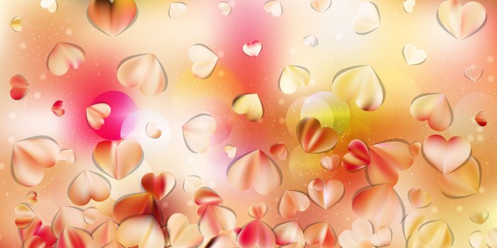 8000x4500 Pink And Yellow Heart Wallpaper Background Vector Art - Light Pink