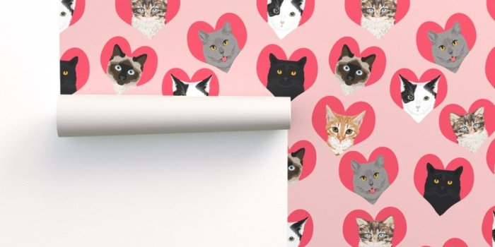 1024x1024 love cat pink (larger scale) hearts on Isobar by petfriendly