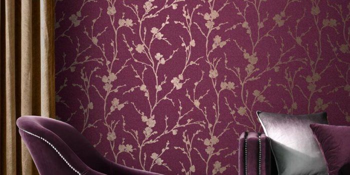 1024x1024 Meiying Mauve Wallpaper | Purple Wallpaper | Graham & Brown