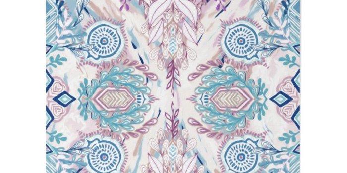 1024x1024 Wallpaper Roll Bohemian Mandalas Blue Purple Winter Mauve Painted