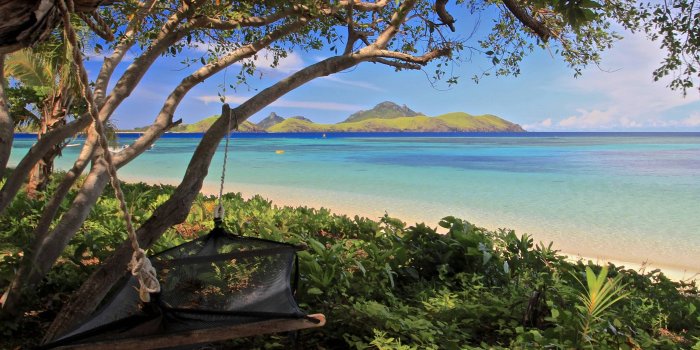 3000x1816 Hammock on Beach Fiji wallpaper | beach | Wallpaper Better