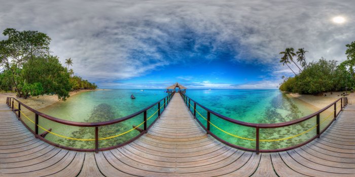 3840x2160 Fiji South Pacific Ocean Lelevia Island Port Beach Wood Platform