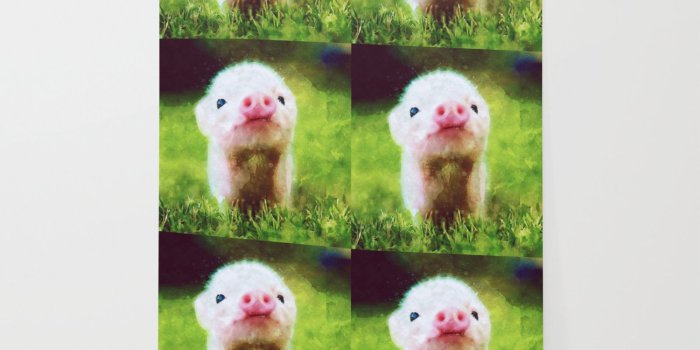 1500x1500 CUTE LITTLE BABY PIG PIGLET Wallpaper by misomiso | Society6