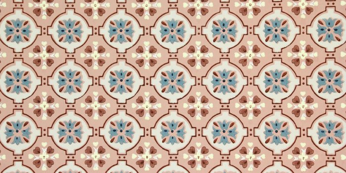 2048x1365 1940s Vintage Wallpaper Blue and White Geometric on Mauve