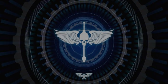 1920x1080 Gray skull and sword logo, WH40K, Warhammer, space marines, Space