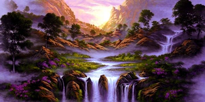 1280x846 Falls Mountains Trees Waterfalls Sunrise Mountain Flowers