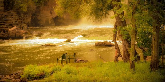 1920x1200 Chair, Flower Backgrounds, Fishing, Rustic, Waterfall, Forest