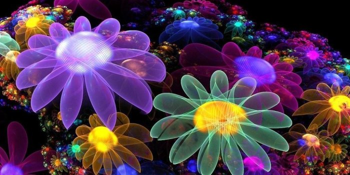 1024x768 wallpaper | Flowers Design Wallpaper #8778498 | Neon flowers