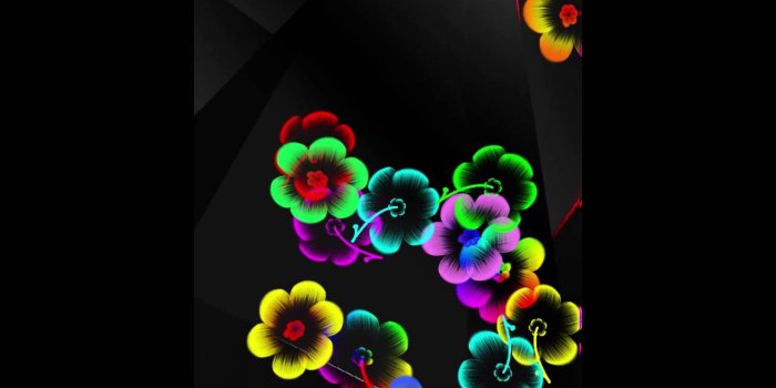 1280x720 Neon Flowers live wallpaper