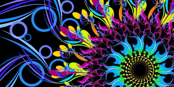 1600x966 Neon Flower Abstract Wallpaper and Background Image | 1600x966