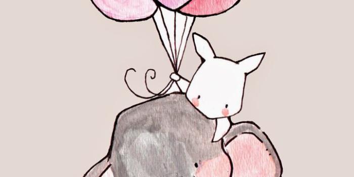 720x1280 background, balloons, cute, drawing, elephant, iphone, sweet