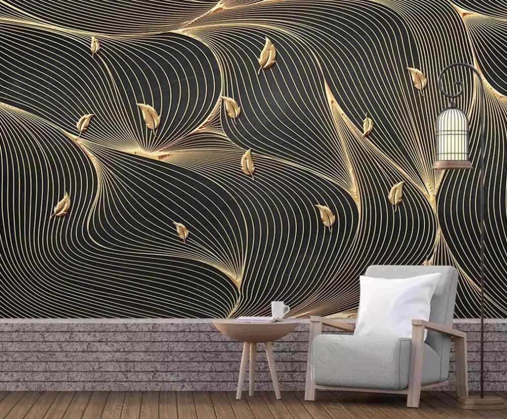 1000x826 Custom 3D wallpaper mural European light luxury abstract line