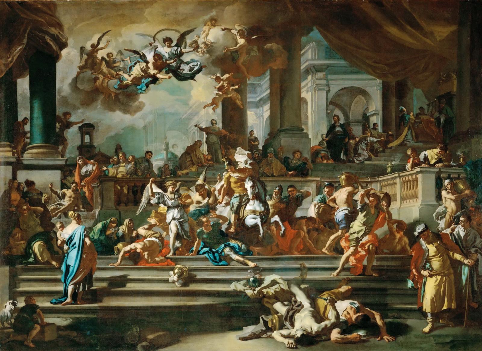 4312x3138 Solimena Eliodoro Expulsion of the temple religion christian