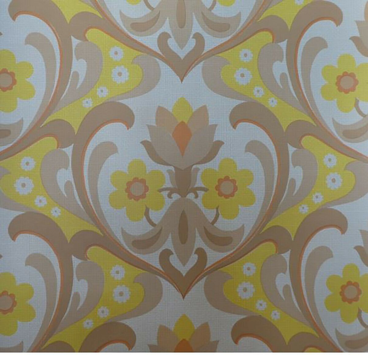 1200x1156 1970s Danish Original GeoFloral Olivia Peace Wallpaper Vintage 60s