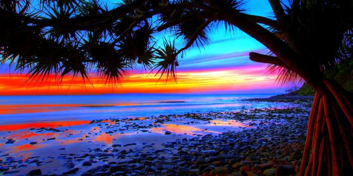 1920x1080 Blue Light Tropical Paradise Sunset Wallpaper (505) | True of HD