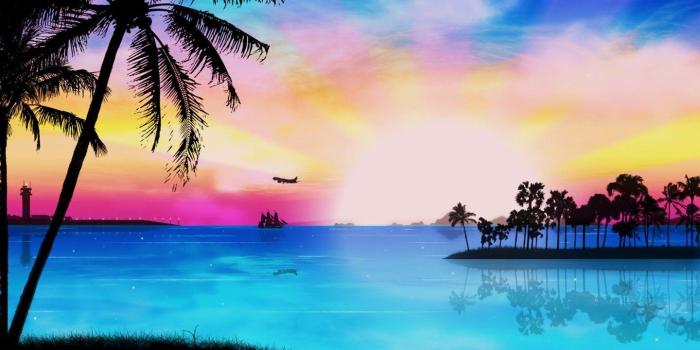 1440x900 cool tropical paradise sunset 6619 | Tropical paradise wallpaper
