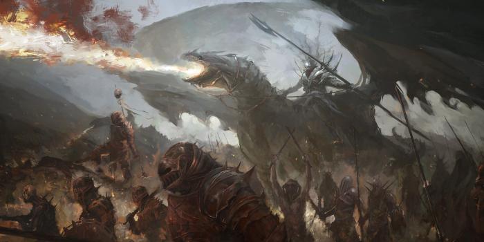 3840x2160 Download 3840x2160 Fantasy War, Dragon, Fire, Dead Army, Artwork