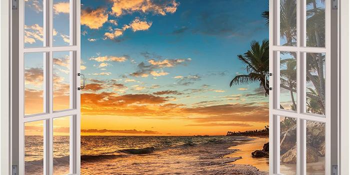 1500x1072 Amazon.com: West Mountain Paradise Beach Sunset View Window 3D
