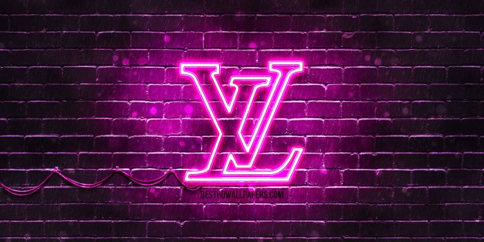 3840x2400 Download wallpapers Louis Vuitton purple logo, 4k, purple