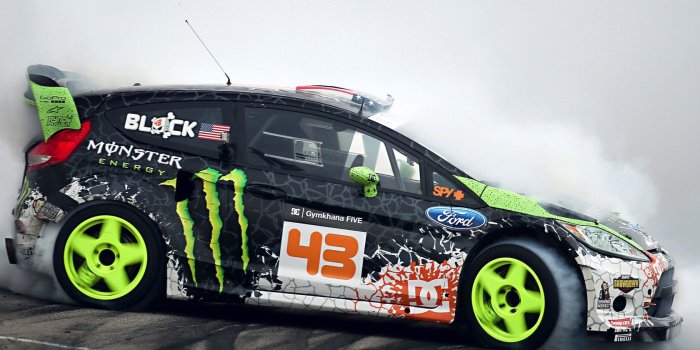 1680x1050 Monsters Ford Ken Block Ford Fiesta Monster Energy drifting drift