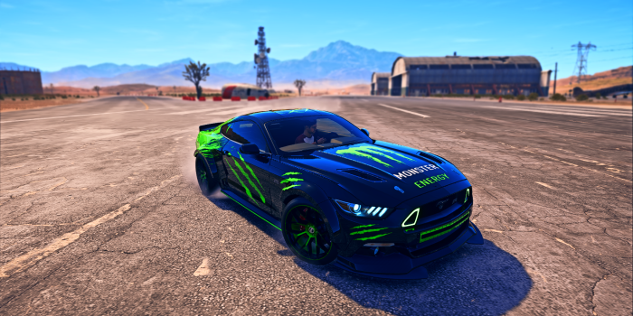1920x1080 NFS Payback Mustang Monster Energy themed - Day
