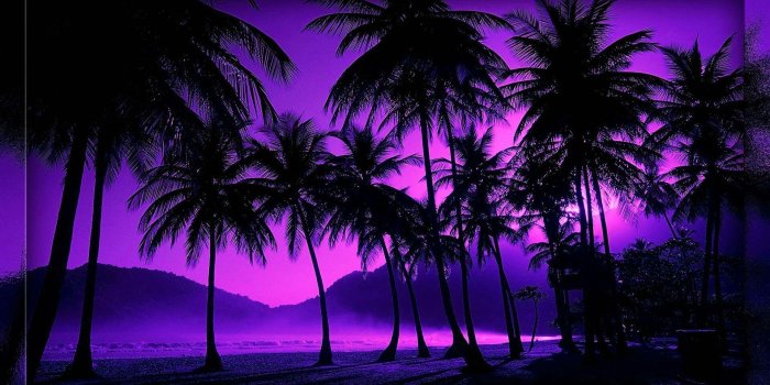 1920x1080 Purple Ombré Photography | Beach night, Beach at night, Beach