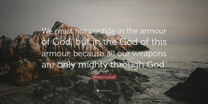 3840x2160 William Gurnall Quote: “We must not confide in the armour of God