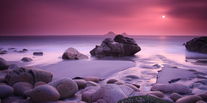 2560x1600 Pink Beach Sunset | Pink Sunset Coast Wallpapers Pictures Photos