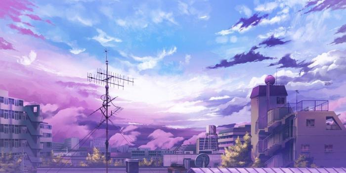 1536x864 City Anime Pink Wallpapers