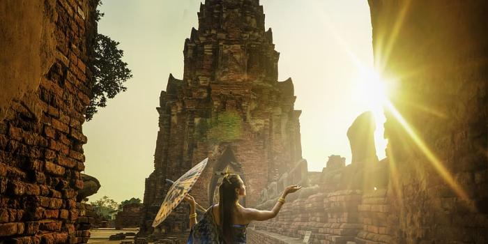 910x1365 HD wallpaper: Woman Wearing Blue Dress With Umbrella during Sunset