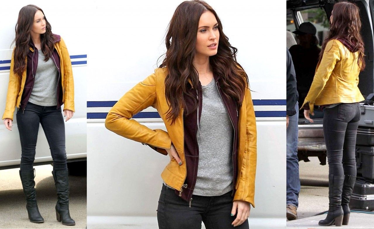 1280x785 Megan Fox Yellow Jacket | Leather jacket, Jackets, Jackets for women