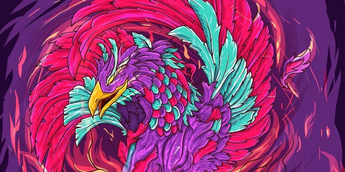 1366x768 Download wallpaper 1366x768 phoenix, bird, art, colorful, bright