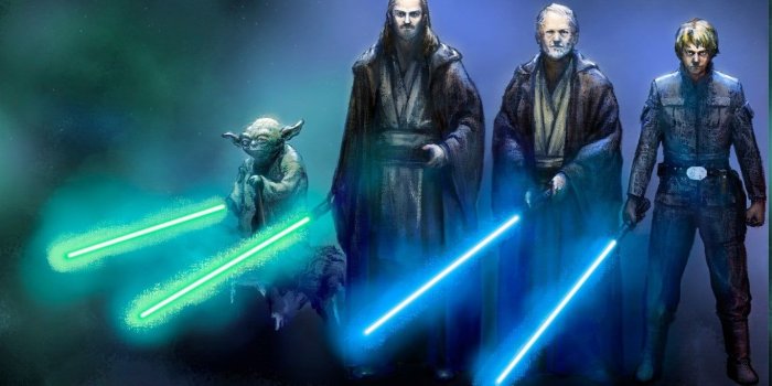 1366x768 Drawing, Obi Wan Kenobi, Original Characters, Qui Gon Jinn, Star