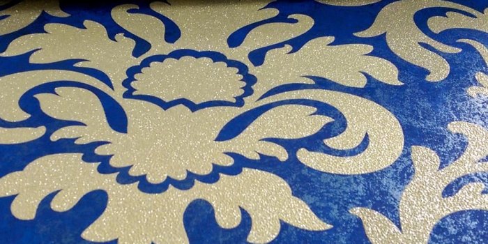 1000x1000 NEW P&S INTERNATIONAL DAMASK PATTERN METALLIC MARBLE GLITTER MOTIF