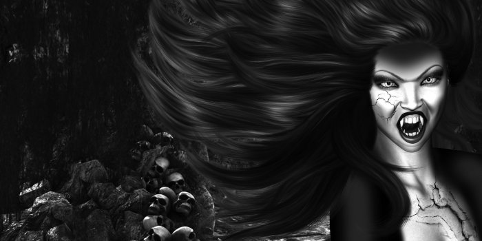 2560x1600 Gothic / Dark Art: Toxic Wolf Cracked, desktop wallpaper nr. 58316
