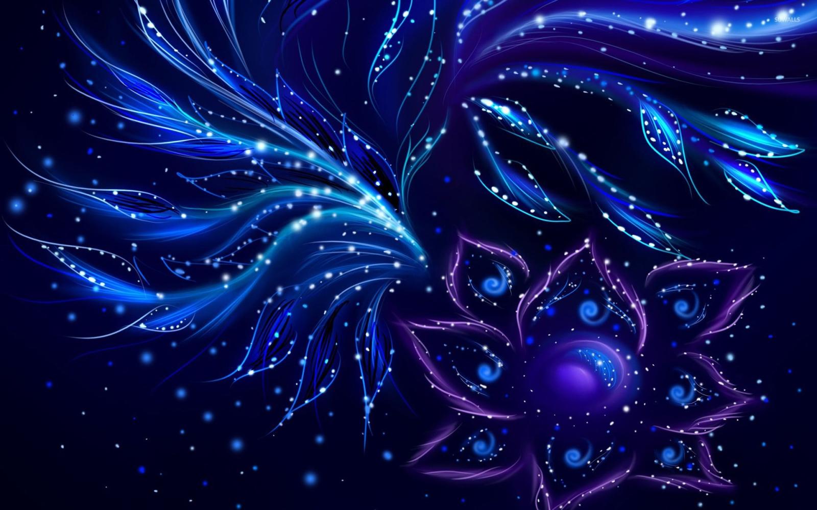 1920x1200 Blue swirls on the purple flower wallpaper - Abstract wallpapers