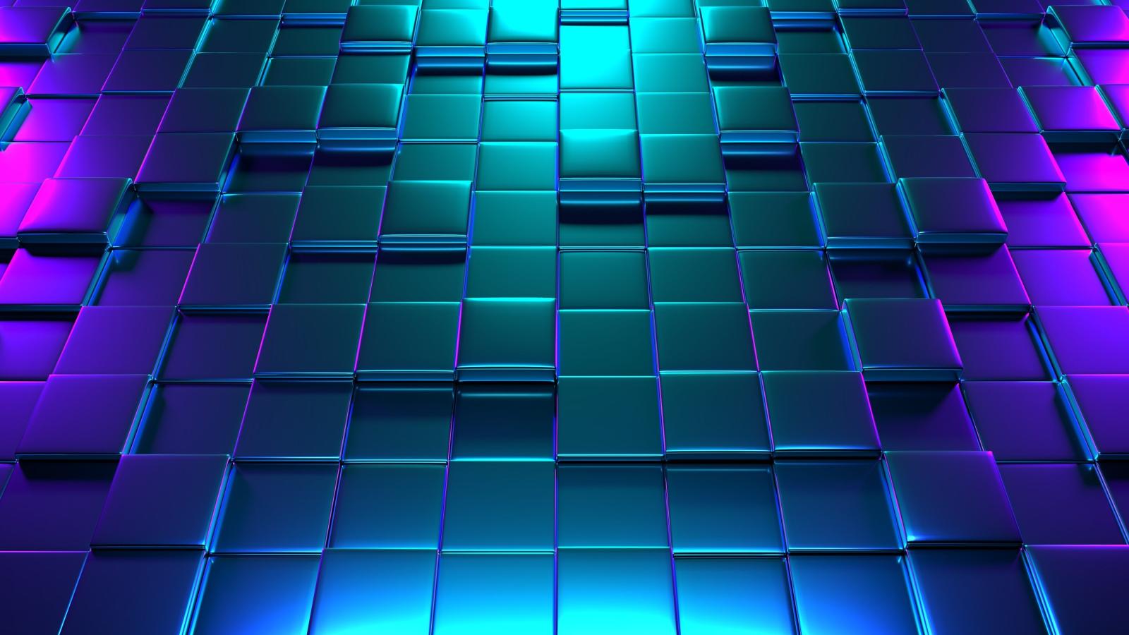 3840x2160 Cube Abstract Colorful Blue Purple 3D 4K Wallpaper - Best Wallpapers