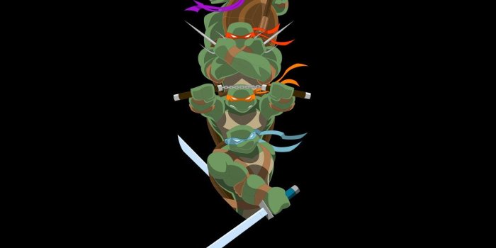 1332x850 Wallpaper the dark background, minimalism, TMNT, Teenage Mutant