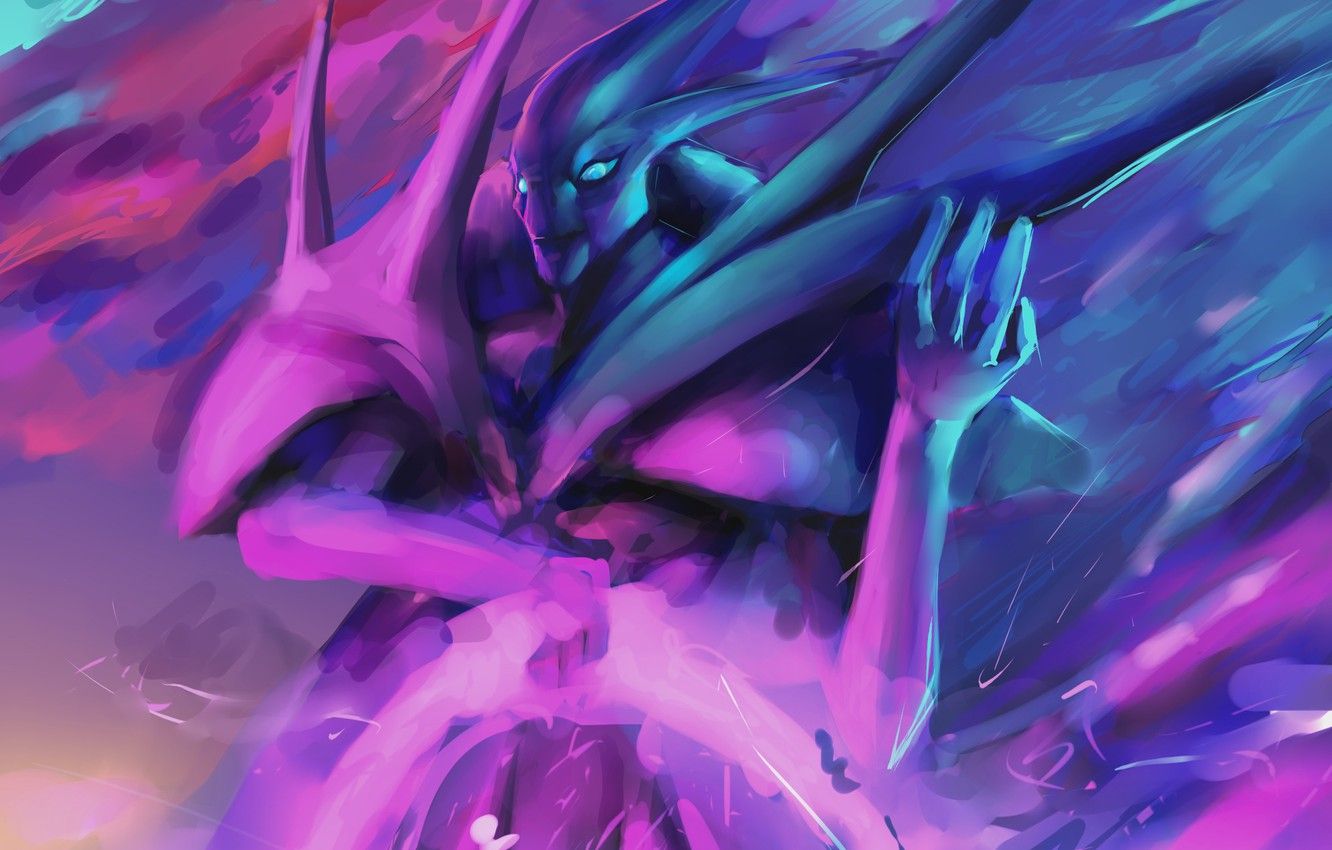 1332x850 Wallpaper beauty, being, art, Ghost, Dota 2, Spectre, Plaitum