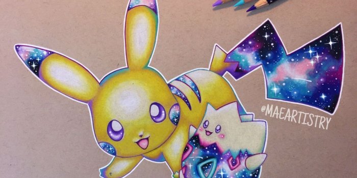1280x1280 Here's a Pikachu Togepi Galaxy drawing I did ✨ ______ ‣ instagram