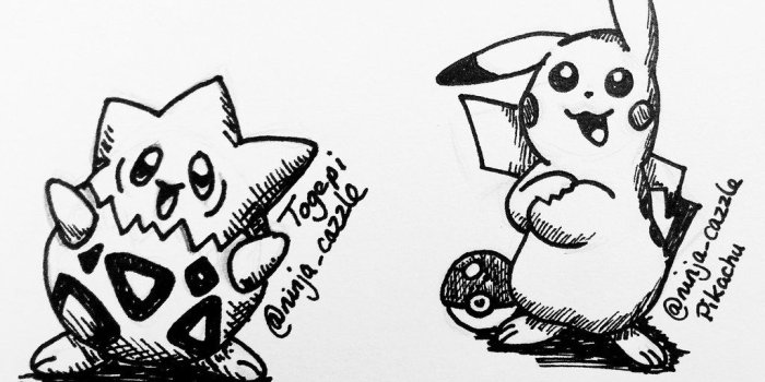 1024x768 Pikachu And Togepi - Pokemon Sketch, Download Wallpapers on