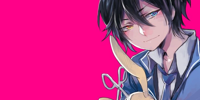 1332x850 Wallpaper smile, guy, pink background, Ensemble Stars!, Ensemble
