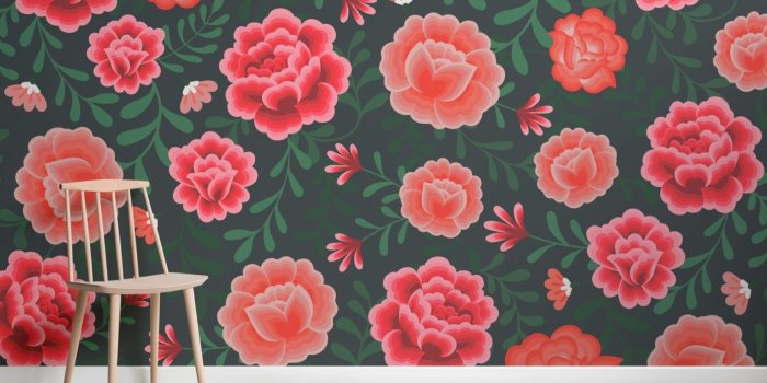 1640x1064 Frida Kahlo Floral Pattern Wallpaper Mural | Floral pattern