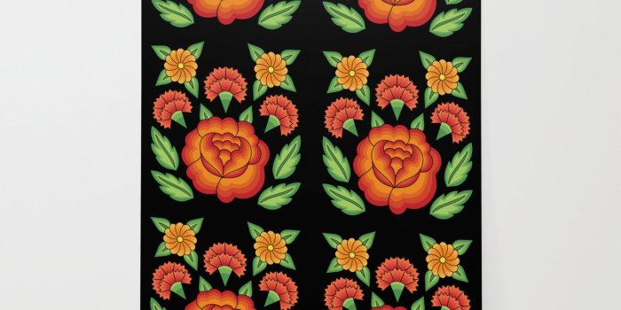 1500x1500 Mexican Folk Pattern – Tehuantepec Huipil flower embroidery